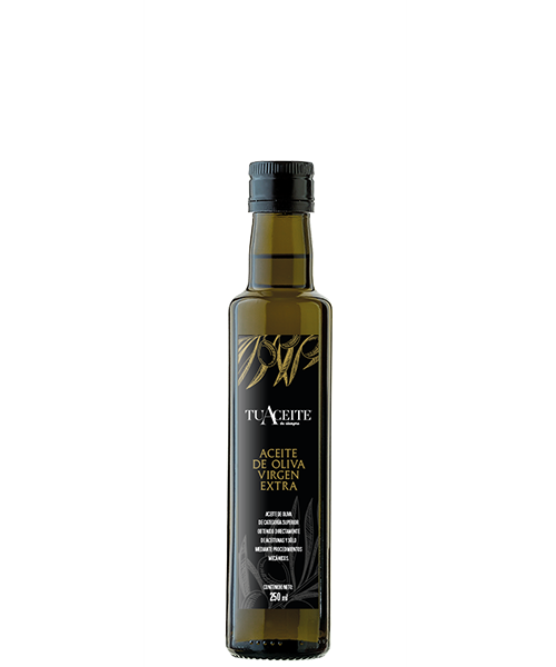 Aceite de Oliva Virgen Extra. Aceitera de cristal. 250 ml, con dosificador.